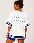 Inhale Exhale Oversized Tshirt - 100% cotton – White