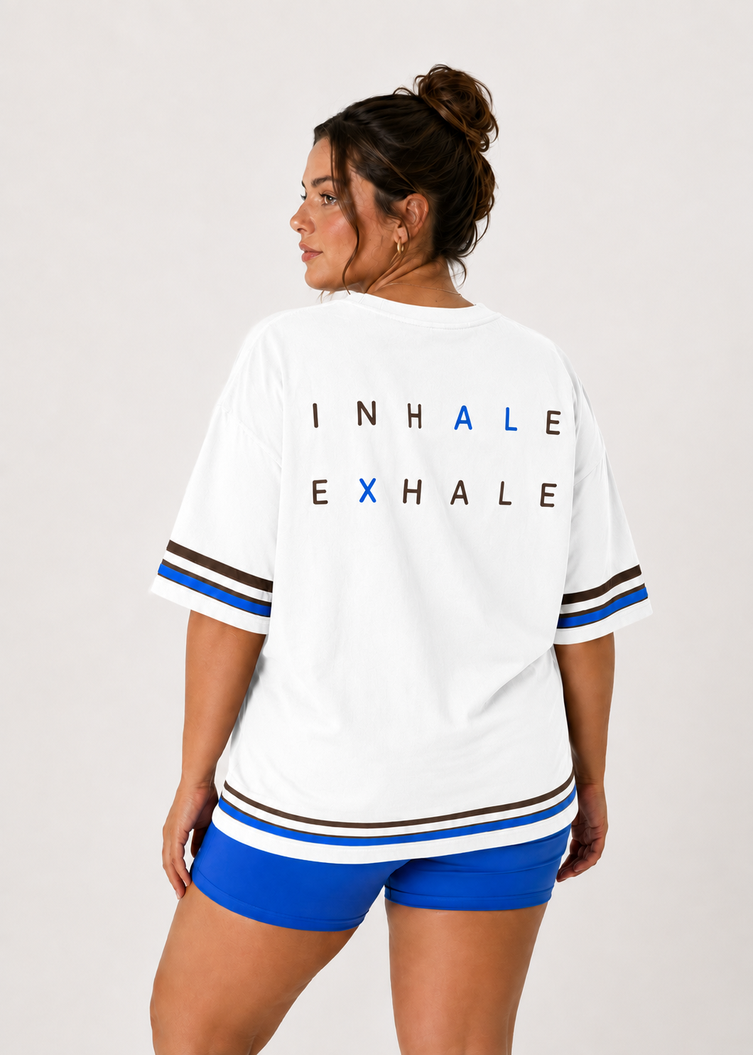 Inhale Exhale Oversized Tshirt - 100% cotton – White