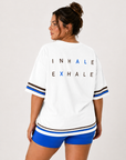 Inhale Exhale Oversized Tshirt - 100% cotton – White
