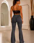 The Fit Collection Womens Flare Compression Pants– Gray