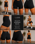 Second Skin Womens V-Waist Shorts – Black