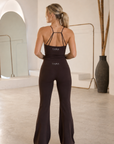 The Fit Collection Womens Flare Pants – Chocolate Brown