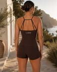 Second Skin Womens V-Waist Shorts – Chocolate Brown
