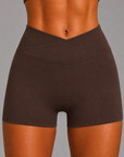 Second Skin Womens V-Waist Shorts – Chocolate Brown