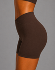 Second Skin Womens V-Waist Shorts – Chocolate Brown