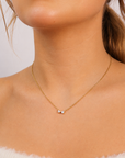 Hannah Crystal Bow Necklace – 18K PVD Gold