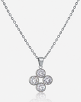 Giulia Silver Crystal Bloom Necklace – Stainless Steel