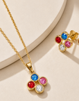 Giulia Multicoloured Crystal Bloom Necklace – 18K PVD Gold