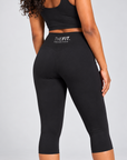 Women's High-Waisted Capri Leggings - Black