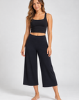 Capri Wide Leg Pants - Black