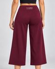 Capri Wide Leg Pants - Burgundy