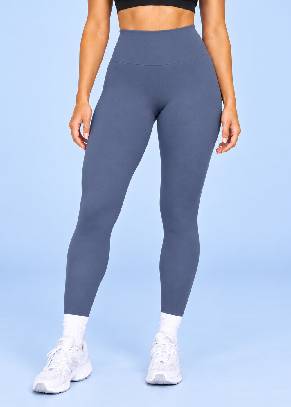 Athletic Club, High-Waisted Leggings - Slate Blue