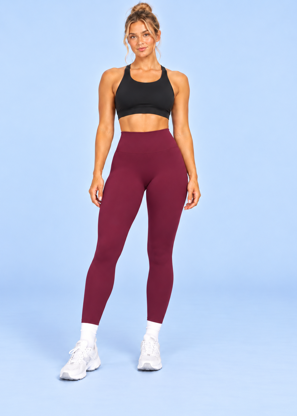 Athletic Club, High-Waisted Leggings - Mulberry