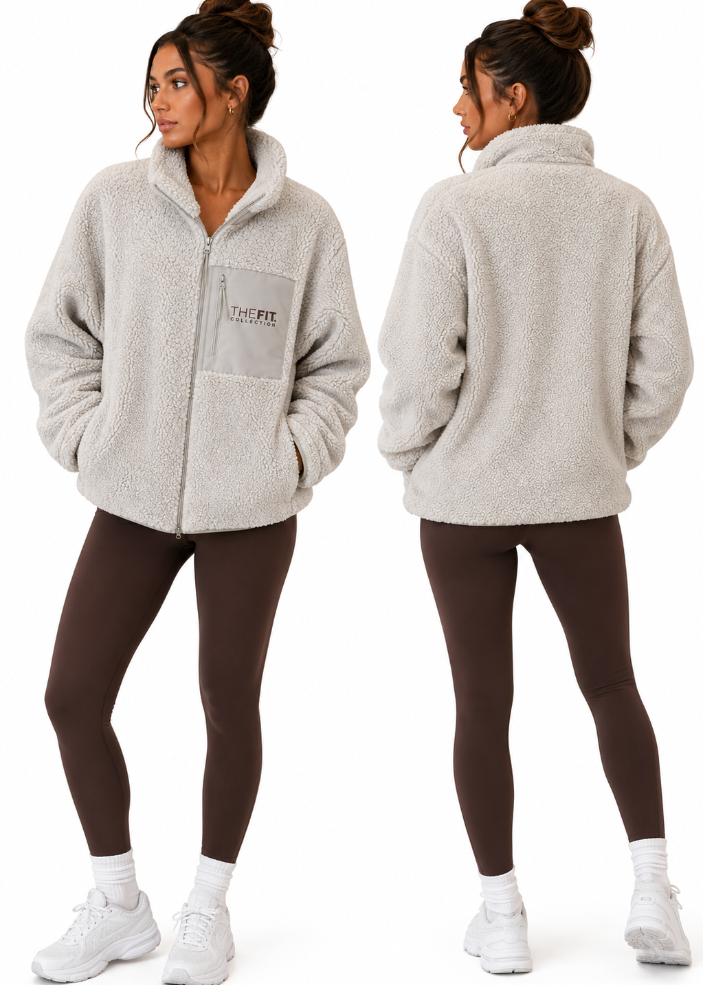 The Fit Collection Sherpa Jacket – Cream
