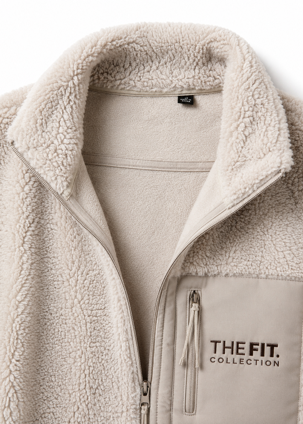 The Fit Collection Sherpa Jacket – Cream