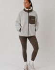 The Fit Collection Sherpa Jacket – Oatmeal/Brown