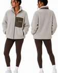The Fit Collection Sherpa Jacket – Oatmeal/Brown