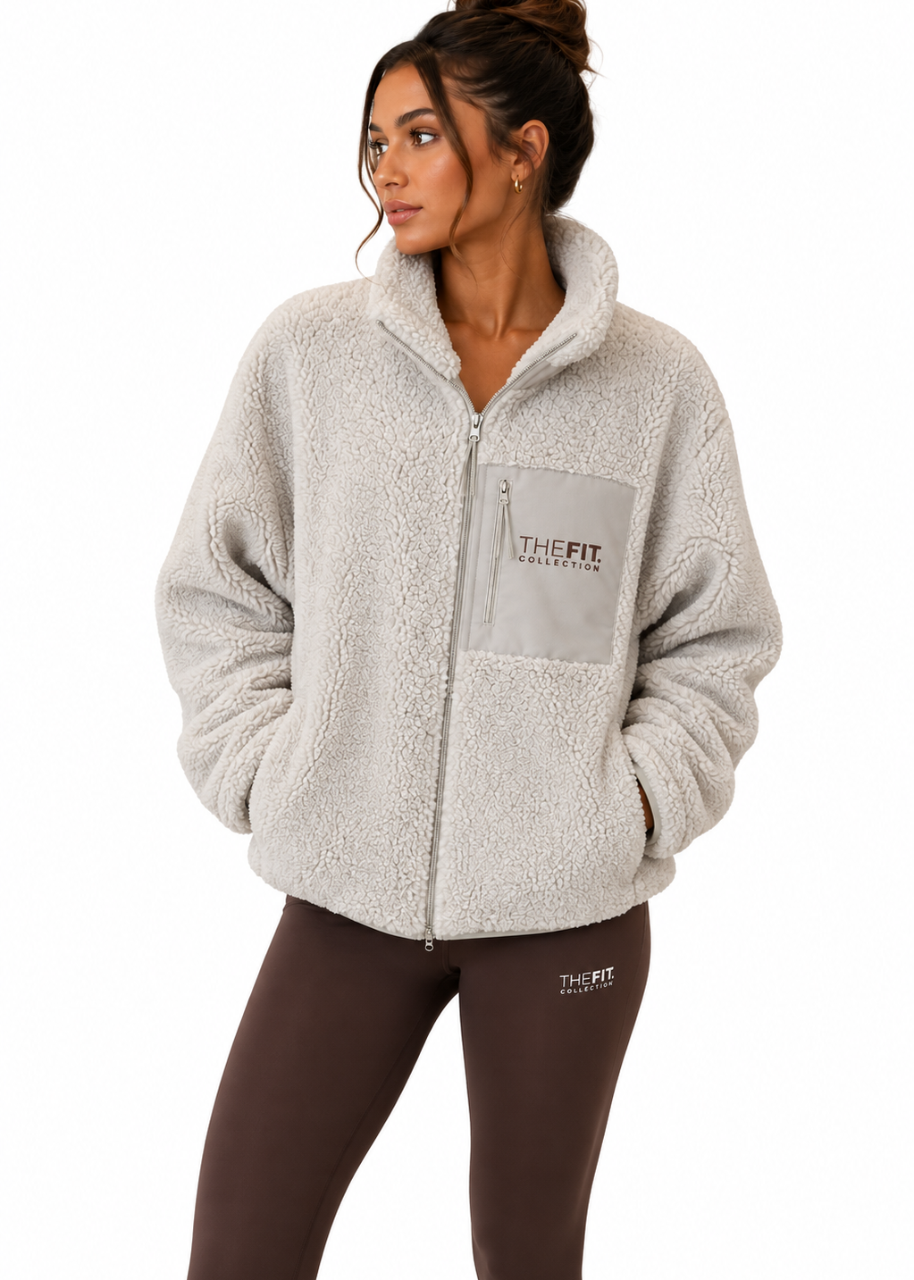 The Fit Collection Sherpa Jacket – Cream