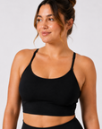 THE FIT. COLLECTION Women's Allura Strappy Cropped Singlet – Jet Black