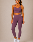 THE FIT. COLLECTION Women's Aura Strappy Cropped Singlet – Mauve Grey