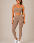 THE FIT. COLLECTION Women's Aura Strappy Cropped Singlet – Taupe