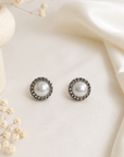 Summer Pearl Halo Earrings – Stainless Steel