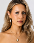 Honey Glow Pearl Earrings – 18K Gold PVD