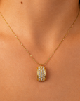 Gusti Pavé Curve Necklace – 18K Gold PVD Stainless Steel