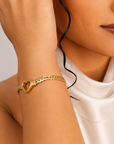 Amara Heart Link 18K PVD Gold Bracelet