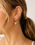 Sassy Heart Drop Earrings – 18K Gold PVD Stainless Steel