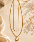 Lucy Pearl Pendant Necklace – 18K PVD Gold