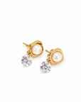 Lucy Pearl Drop Earrings – 18K PVD Gold