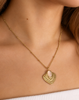 Arlia Pearl Cascade Necklace – 18K PVD Gold
