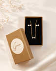 Hannah Crystal Bow Necklace – 18K PVD Gold