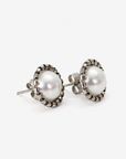 Summer Pearl Halo Earrings – Stainless Steel