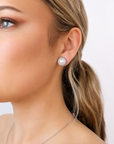 Summer Pearl Halo Earrings – Stainless Steel
