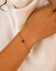 Shekinah Ruby Heart Bracelet – 18K PVD Gold