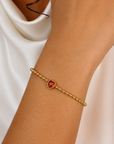 Shekinah Ruby Heart Bracelet – 18K PVD Gold