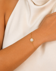 Gloria Pearl Halo Bracelet – 18K PVD Gold