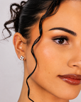 Giulia Silver Crystal Bloom Earrings – Stainless Steel