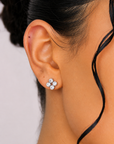 Giulia Silver Crystal Bloom Earrings – Stainless Steel