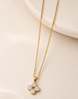 Giulia Crystal Bloom Necklace – 18K PVD Gold