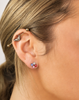 Giulia Multicoloured Crystal Bloom Earrings – 18K PVD Gold
