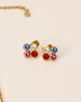 Giulia Multicoloured Crystal Bloom Earrings – 18K PVD Gold