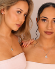 Giulia Silver Crystal Bloom Necklace – Stainless Steel