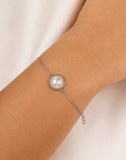 Gloria Pearl Halo Bracelet – Stainless Steel