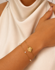 Celeste Pearl Bloom Bracelet – 18K PVD Gold Stainless Steel