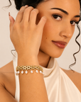 Zara Pearl Cascade Bracelet – 18K PVD Gold