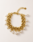 Zara Pearl Cascade Bracelet – 18K PVD Gold
