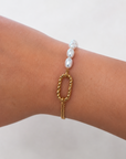 Bianca Pearl Link 18K PVD Gold Bracelet
